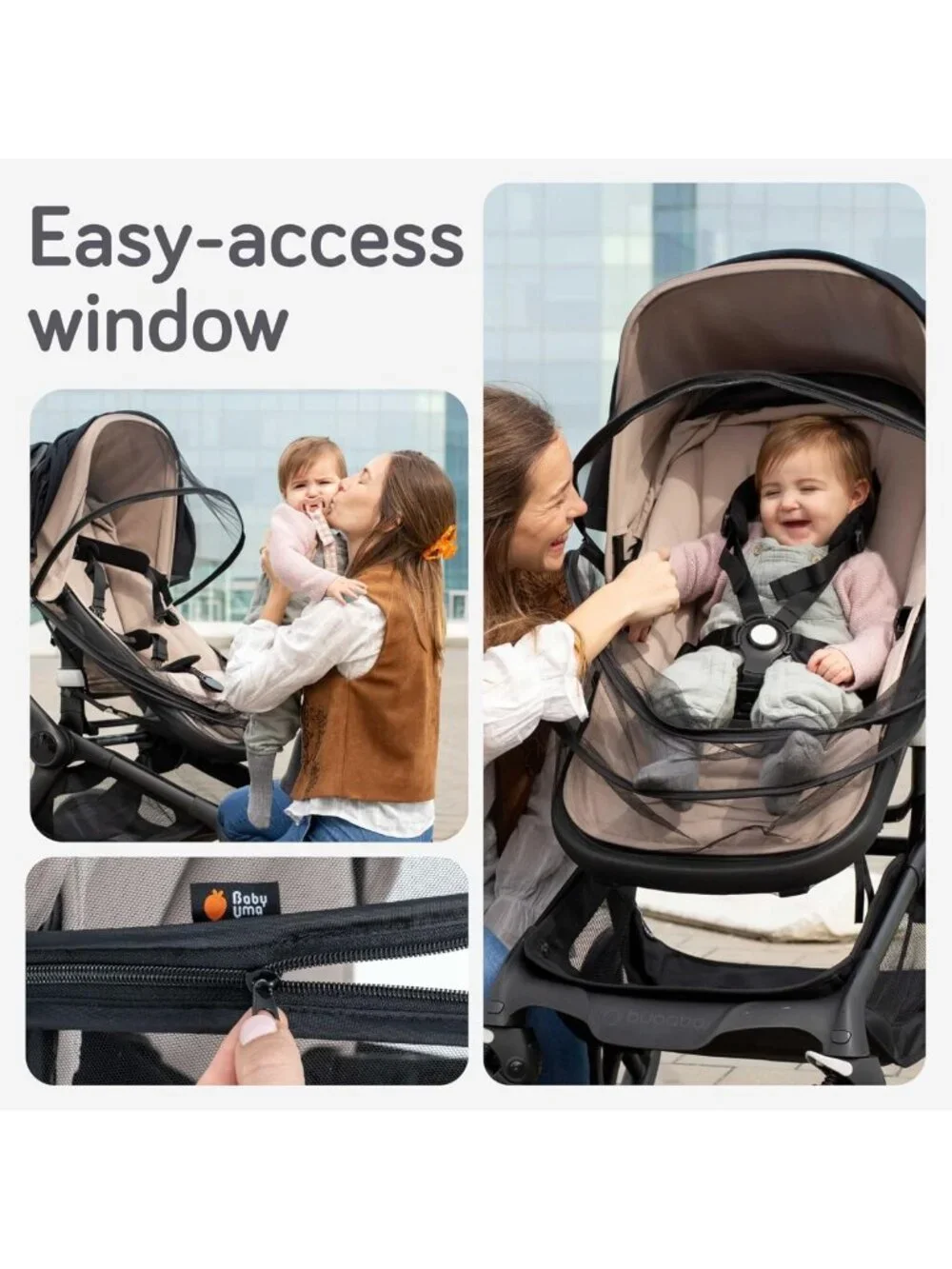 2-in-1 Baby Mosquito Net & Sun Shade for Strollers - UPF 50+ Protection, Travel